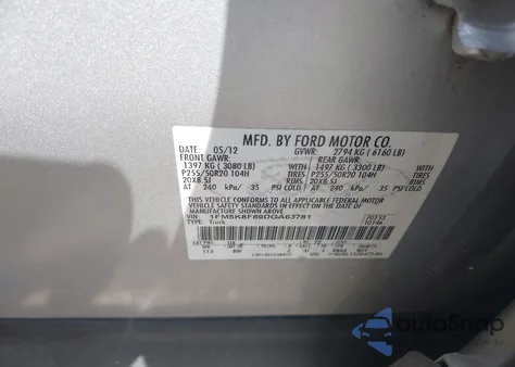 2013 Ford Explorer Limited из США, поврежденный, VIN 1FM5K8F89DGA63781